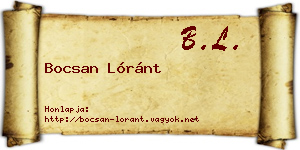 Bocsan Lóránt névjegykártya