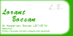lorant bocsan business card